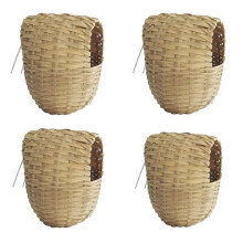 Moondown Farm Finch Nesting Box Wicker Large with Hooks (4 PACK) 11 x 15 x 15