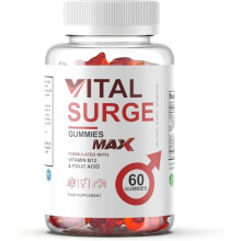 Vital Surge MAX Testo Gummies for Men – Natural Energy, Vitality & Stamina Support, Vegan, 60 Gummies, Slim Warriors