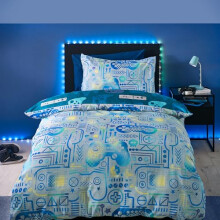 Catherine Lansfield Kids Gamer So Soft Double Duvet Cover Set with Pillowcases Grey