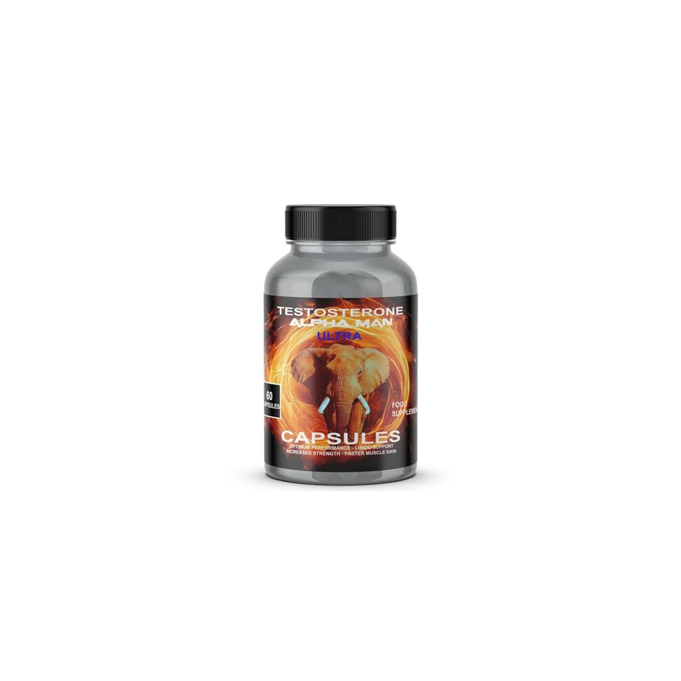 Dido Extreme Supplements Testosterone Alpha Man Ultra - Testosterone Supplements For Men - Improve Recovery, Energy Levels & Muscle Function - 60 Capsules / 1 Bottle