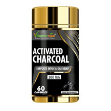 Vitaminnica Activated Charcoal 300mg | 60 Capsules | Vegan & Natural | Digestion Supplement for Gut, Supports Detox | for Bloating Relief, Gas,