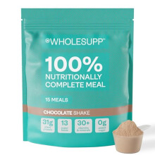 Whole Supp Vegan Meal Replacement Shake Chocolate – 31g Plant Protein, 1.5kg (15 Meals) – Complete Meal Replacement Powder with 30+ Vitamins, 13