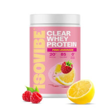 Isovibe Clear Whey Protein Powder Pink Lemonade (20 Servings) Refreshing Protein Water | Zero Added Sugar | High Protein 20g Per Serving