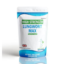 Lungwort Max 60 Fast Release Capsules Vegetarian Respiratory Health Detox and Cleansing Support Supplement