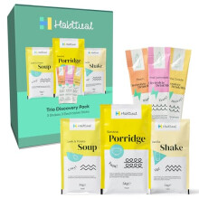 Habitual Trio Discovery Bundle of Diet Meal Replacement Shakes, Porridge, Soup & Electrolytes | Low Calorie High Protein Food Replacement Shakes &