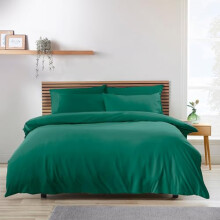 Catherine Lansfield So Soft Non-Iron Super King Duvet Cover Set with Pillowcases Teal Green