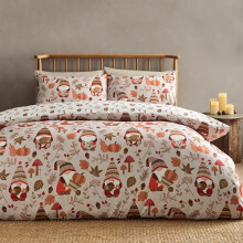 Catherine Lansfield Woodland Gonks So Soft Reversible Single Duvet Cover Set with Pillowcase Natural