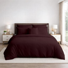 Rohi King Size Duvet Cover Set Chocolate | 180 Thread Count Cotton Blend Quilt Cover Set | Soft, Breathable & Anti-Allergy | Chocolate