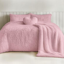Rohi Luxury Faux Fur Duvet Cover Set Single – Soft Cuddly Long Pile Teddy Fleece Duvet Set with Pillowcases – Thermal Warm, Breathable &