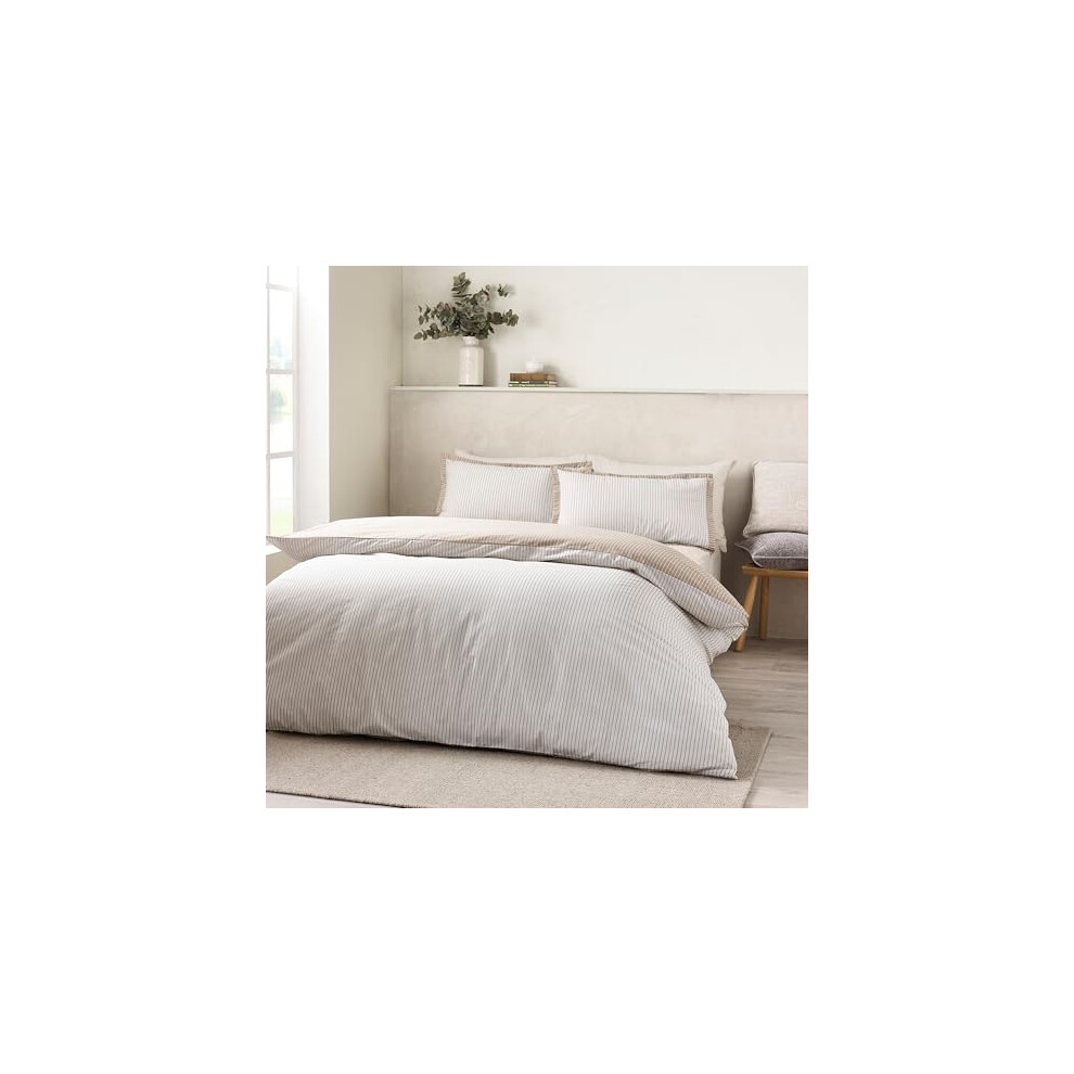 Oxford Pinstripe Reversible Duvet Cover Set - Image 7