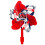 MARVEL Spider-Man Red windmill for bicycle handlebars, scooters, for children (A) 1