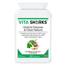 VitaCol Cleanse & Clear Natura. A Fast Acting Kosher Colon Cleanser & Gentle Vegan Herbal Laxative. Increase Faecal Bulk for Natural Colonic & Bowel