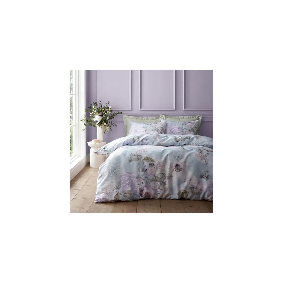 Catherine Lansfield Blue Rhs X Floral Serenity So Soft Duvet Cover Set - Super King - Image 3