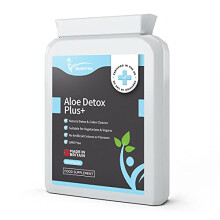 Aloe Detox Plus+ 90 Vegan Capsules - Colon Cleanse & Flush - Gentle & Effective - Powerful Herbal Body Detox Formula, Bowel Function Support &