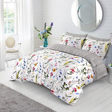 SeventhStitch Printed Duvet Cover Set 3 Piece, 100% Cotton Percale 200 Thread Count Reversible Quilt Covers White | Black | Charcoal Grey | Bedding