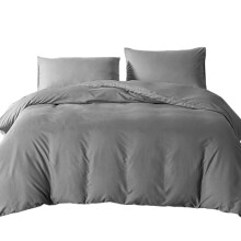 Good Nite King Size Duvet Bedding Cover Sets with 2pcs Pillowcases Soft Microfibre Polyester(Dark Grey)