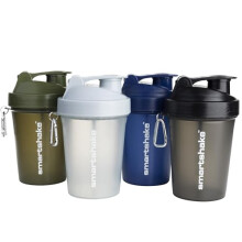 Smartshake Lite 4-Pack Protein Shaker Bottle 400 ml | 13.5 oz - Leakproof Screw-on Lid - BPA Free – Unisex - (Mist Grey, Army Green, Black, Navy
