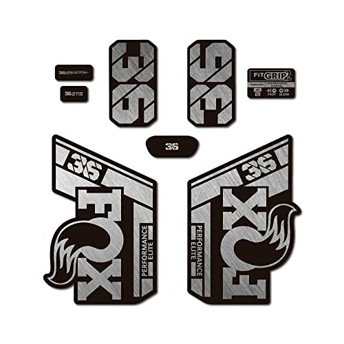 STAR SAM Stickers Compatible with Fox 36 Performance Elite 2021 Metallic Silver 1 CMT