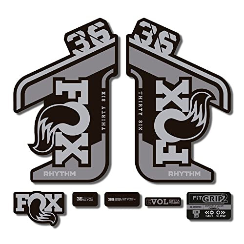 STAR SAM Stickers Compatible with Fox 36 Rhythm 2021 Grey 1 cm