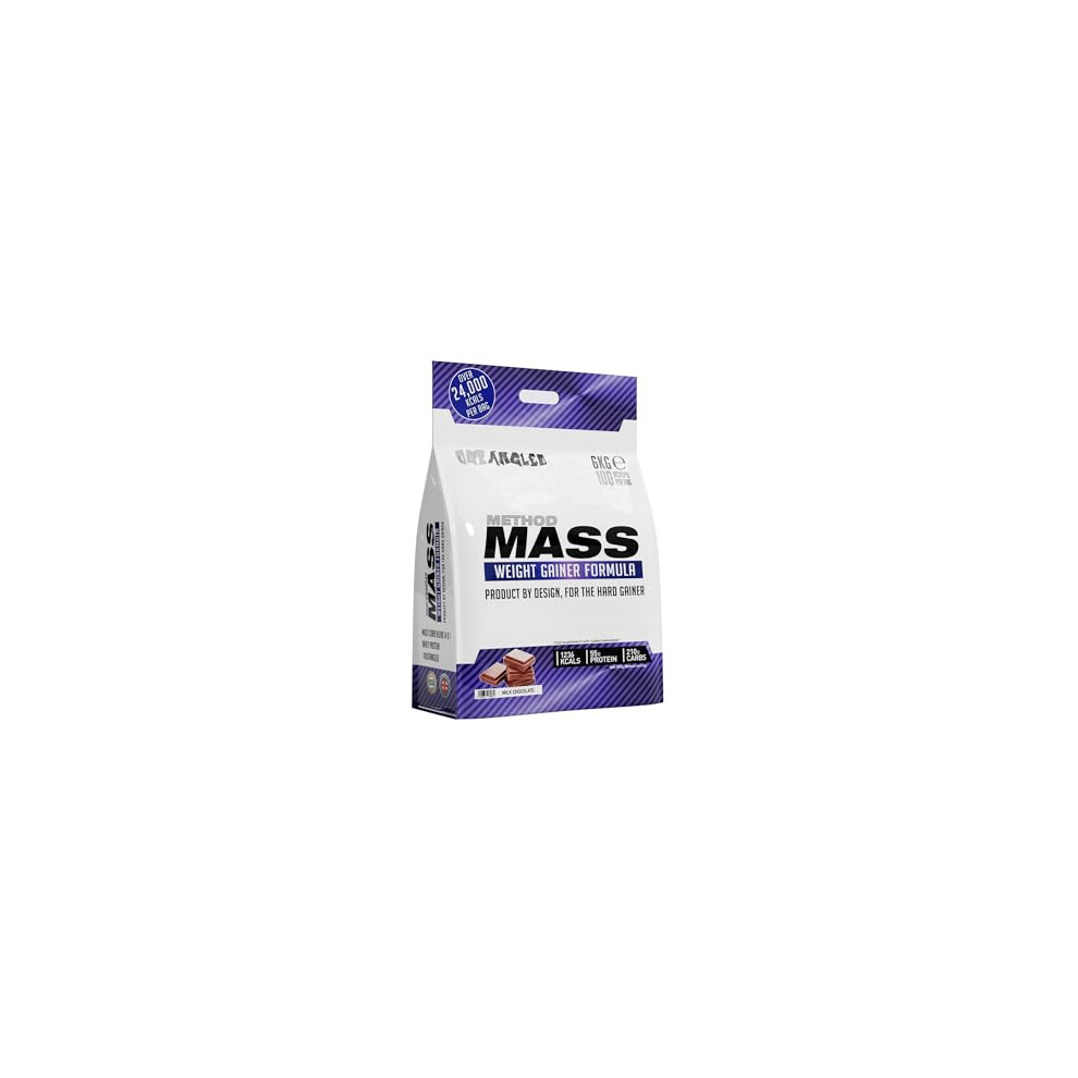 Out Angled Method Mass Gainer Powder, Milk Chocolate, 6Kg, 100 Scoops | High Calorie, Whey Protein Powder, Weight Gain, Muscle Growth