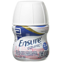 Ensure Compact, Nutritional Supplement Drink, Strawberry Flavour, Contains Protein, Vitamins and Minerals, 125 ml (Pack of 4)