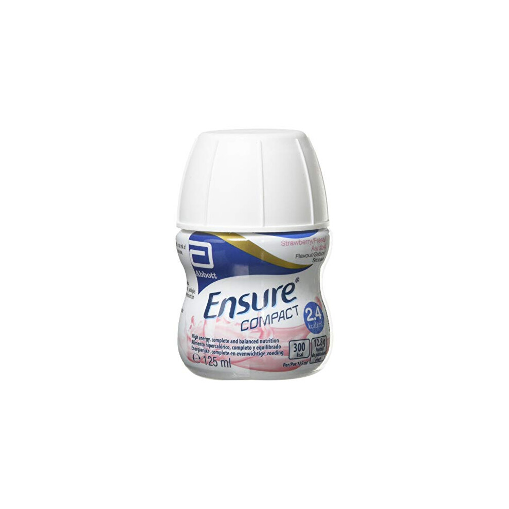 Ensure Compact, Nutritional Supplement Drink, Strawberry Flavour, Contains Protein, Vitamins And Minerals, 125 Ml (Pack Of 4)