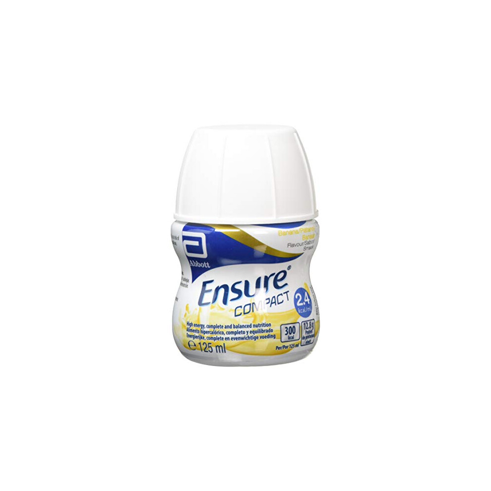 Ensure Compact, Nutritional Supplement Drink, Banana Flavour, Contains Protein, Vitamins And Minerals (24 X 125Ml Bottles)