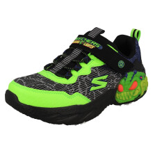 (Black, UK 13 Child) Boys Skechers Light Up Casual Trainers Creature Lights 400617