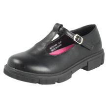 (Black, UK 1 Child) Girls Pineapple Mary Jane School Shoes H2711