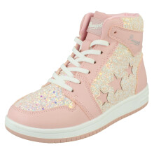 (Pink, UK 12 Child) Girls Pineapple High Top Lace Up Trainers H2717