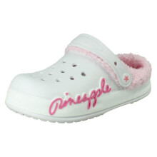 (White, UK 1 Child) Girls Pineapple Light Up Clogs H2719