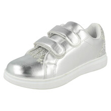 (Silver, UK 7 Infant) Girls Spot On Casual Trainers