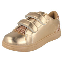 (Gold, UK 6 Infant) Girls Spot On Casual Trainers