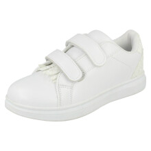 (White, UK 6 Infant) Girls Spot On Casual Trainers