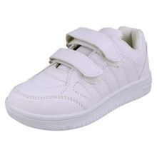 (White, UK 13 Child) Unisex Kids Spot On Casual Trainer N1143