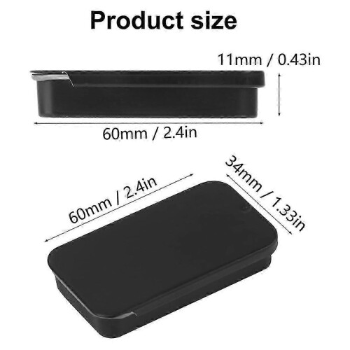 60 Pack Black Mini Rectangular Metal Tins Boxes with Sliding Lids, Small Empty Slide Top Metal Tin 2