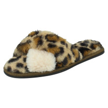 (Animal Print, UK 11 Child) Girls Spot On Fluffy Mule Slippers X2122