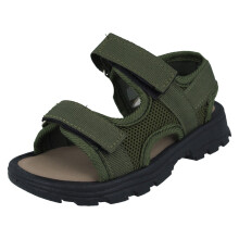 (Khaki, UK 10 Child) Boys Spot On Adjustable Sandals N0073