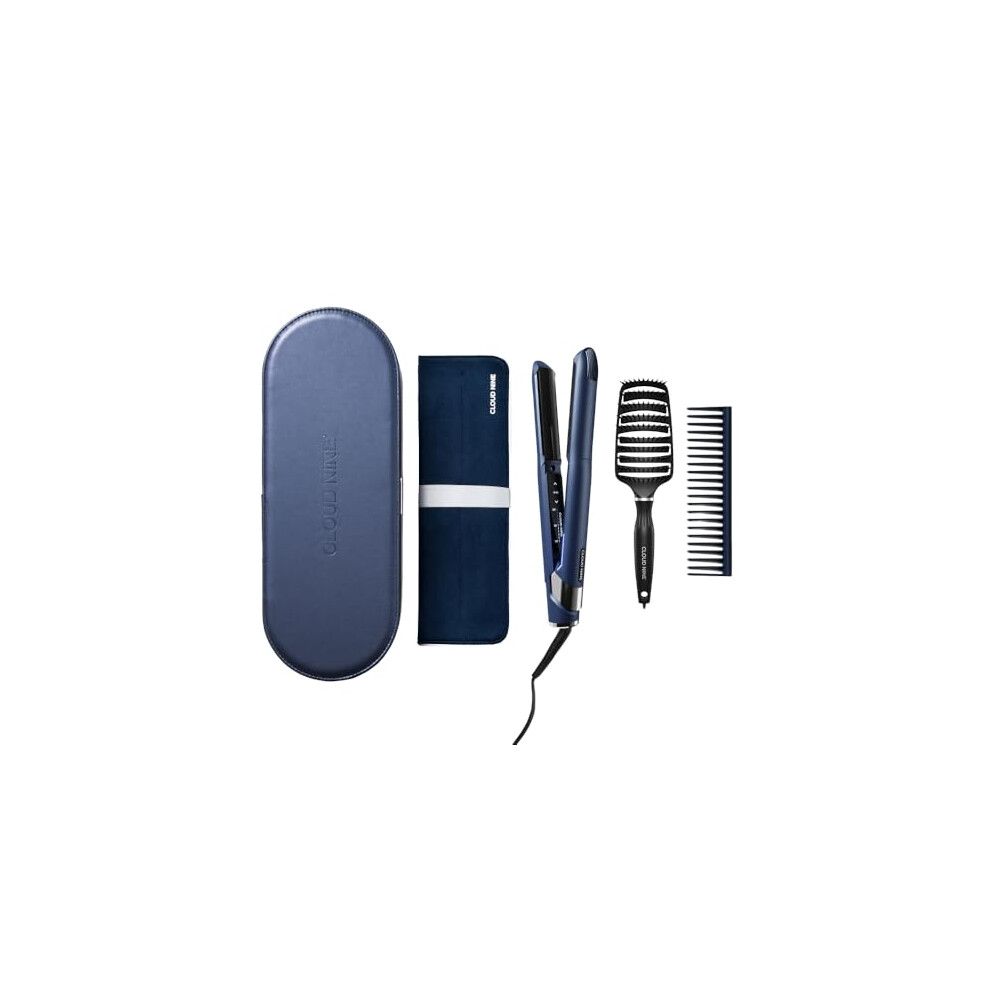 Cloud Nine Contouring Original Iron Hair Straightener | Curved Plates Variable Temperature Control | Sericite Infused Plates | Quick Heat Control