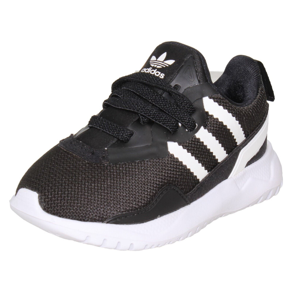 Adidas (Black, Uk 8.5 Child) Boys Slip On Running - Inspired Trainers Originals Flex El I