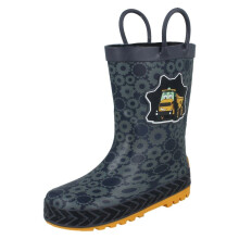 (Navy, UK 9 Child) Boys JCB Wellington Boots Wade JNR