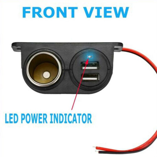 USB  Socket  5V 3.1A Dual USB Built-in Car  Adapter Lighter Multi Plug Cigarette Charger Car 12-24V 2