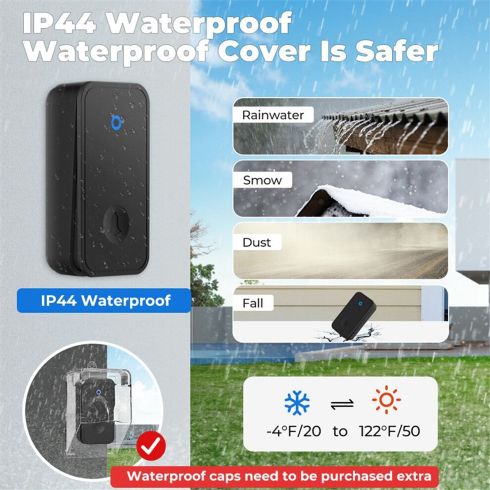 Self Powered Wireless Doorbell No Battery Waterproof Door Bell Chime Ring For Kids Elderly Caller Uk Plug 8269260503559