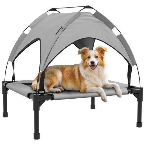 PawHut Cama Perros Elevada Gris 76 x 61 x 69.5 cm