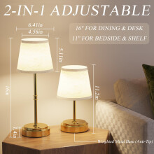 Litluzecozy Rechargeable Cordless Table Lamp Gold - 7500mAh Battery Table Lamps Indoor, Bedside Lamp Touch Dimmable, Wireless Desk Light for Living R