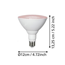 Eglo E27 LED Grow Light Bulb, Growing lamp for Indoor Plants, red Seed Light, PAR38, 16 watts, 3500 Kelvin, 1200 lumens