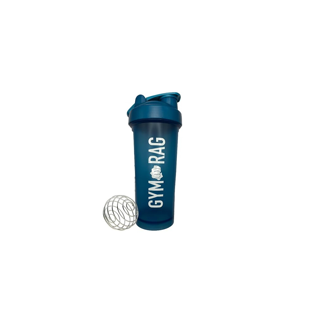 Gym Rag Protein Shaker Bottle- Bpa Free, Leak-Free 600 Ml Protein Shake Bottle With Wire Ball Mixer- Durable Shaker Bottle For Protein Shakes,