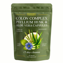Colon Cleanse | 15 Day Detox with Psyllium Husk, Aloe Vera, Acidophilus Probiotic, Flaxseed Powder, MCT Oil, 30 Capsules | Colon Complex Made in The
