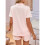 Women'S Lapel Collar Short Sleeve Button Down Top & Drawstring Shorts Pajama Sets  S 9
