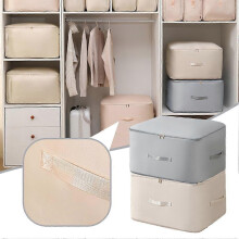 (Beige XL) Space Saving Self Compression Organizer Compression Duvet Storage Bag